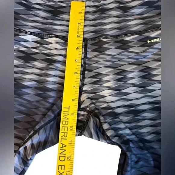 Head Women’s Tight Fit Leggings Geometric Patterned Blue Gray Size Medium EUC - Picture 11 of 13